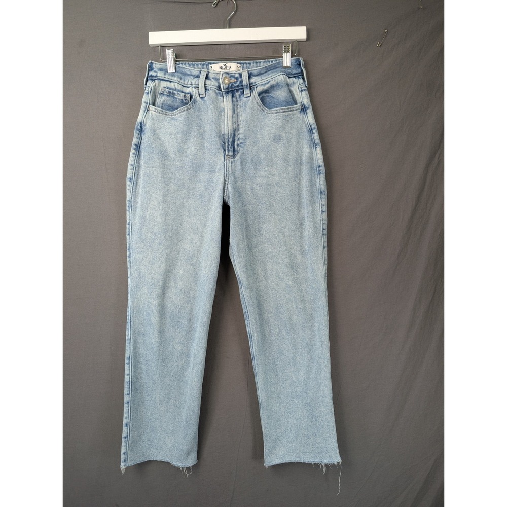 Hollister Ultra High-Rise Vintage Straight Jeans Light Wash Blue 7R